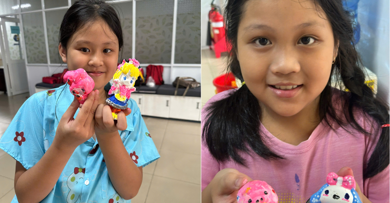 Bé tham gia Workshop tô tượng tại Hóc Môn cùng giáo viên